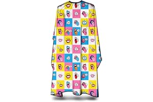 BM BARBER MOOD Capa de peluquería original Barbermood Barber Cape, capa de color blanco y negro, diseño profesional para el cabello, accesorios de peinado de pelo