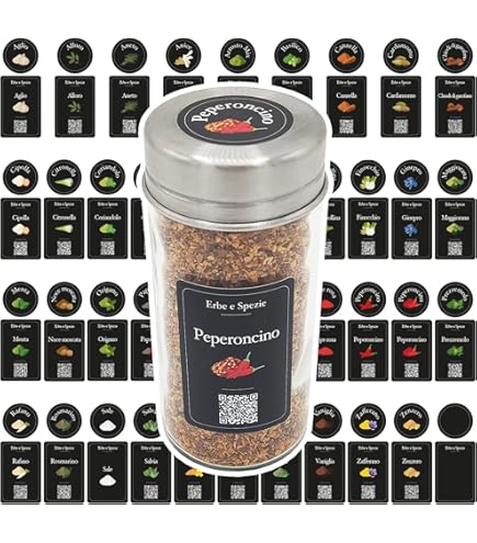 edihome, Kruidenpotjes voor de keuken, 16 kruidenpotjes, met deksel en doseerder, 360° draaibaar, met flessenetiketten,18,5 x 18,5 x 28 cm