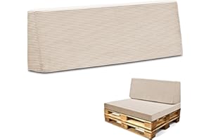 AMAZINGGIRL Coussin palette de jardin en mousse assise Coussin de dossier 120x40 cm - coussins exterieur et interieur gros oreillers pour d'assise canapé banc balcon banquette et terrasse Lincoln Beige