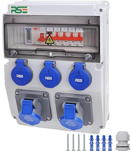 Distribuidor Potencia Obra Herrsel - 2 CEE 16A + 1 CEE 32A + 4 Schuko 230V Cable 1.2m