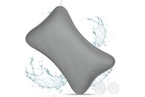 flintronic Bath Pillow, Ergonomic Luxury Bath Pillow, 3D Bath Pillow for Bathtub with 2 Powerful Suction Cups for Home Spa and Bathtubs, Supports Head, Neck, Shoulders, Back