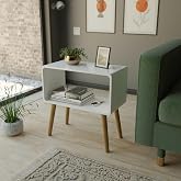 ETIQUETTE ART Retro Bookcase Nightstand, End Table,Bed Side Table for Small Spaces Magazine Stand with Storage Engineered Woo