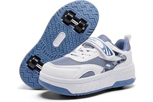 YINGCSM Schuhe mit Rollen für Jungen Mädchen, Kinder Rollschuhe, 2-in-1 Roller Schuhe Turnschuhe Skateboardschuhe