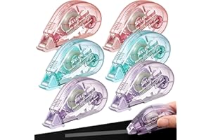 Zeawavsl Lot de 6 rouleaux de colle double face - Ruban adhésif double face pour scrapbooking, colle photo et projets de bricolage - 6 mm x 6 m