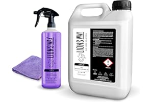 LIONSWAY Limpieza De Interior De Coche (Salpicadero Completo) Limpia, Restaura Y Perfuma El Interior De Tu Coche. Recupera El Color Del Interior SIN Silicona, Efecto SATINADO C/ Pulverizador y Bayeta Premium