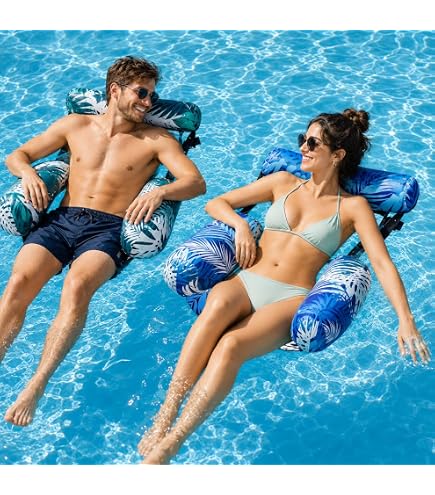 Fauteuil Flottant Gloovi – Chaise Piscine Gonflable Luxe En Tissu Doux – Pour Plage, Lac Et Loisirs Aquatiques