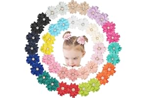 ‎MIDODO MiDoDo 40PCS 2.3" Baby Haarspangen Chiffon Blume mit Strass Tiny Haarclips Feines Haar für Mädchen Kleinkinder Set von 20 Paaren