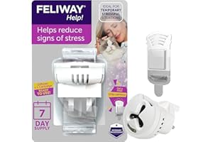 FELIWAY Help! 7 Day Cat calmante inodore plug in feromone diffusore starter kit – aiuta a calmare il tuo gatto ogni giorno o durante eventi stressanti, raccomandato veterinario, senza farmaci