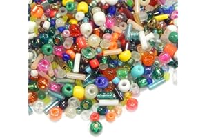 PERLIN 3750 Stück Glas Rocailles Perlen 2mm 3mm 4mm 6mm Rund und Stiftperlen, Pony Perlen, Gemischte Farbe, Seed Beads