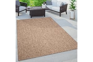 Paco Home Tapis Exterieur Terrasse Salon Cuisine Moderne Motif Boho Uni Moucheté, Dimension:160x220 cm, Couleur:Beige