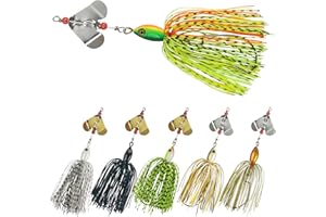 OROOTL Esche da Pesca Spinnerbaits Leurre Spinner Pêche Artificielle Truite Kit Jigs per Chatterbait Swimbait Pesca al Luccio, Spigola, Trota