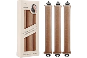 LUCKYBEAR Overnight Heatless Hair Curler Blowout Rods Jumbo, Flexi Rods for Soft Heatless Curls, No Heat Overnight Sleeping Curls Styling Tools 3pcs Khaki