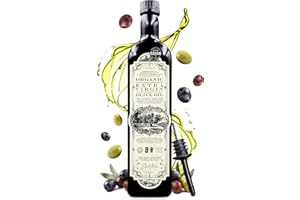 EPIGENETICS Organic Extra Virgin Olive Oil 1000ml | Prestige Cold Pressed Olives From Calabria, Italy | High Polyphenols | Premium Naturally Preserving Miron Violet Glass | 1L Vegan Friendly (Bottle + Pourer)