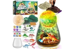 DIY-LAOESE Dinosaurier Spielzeug, Dinosaurier-Terrarium-Set für Kinder mit Mondlampen-Malset, Geschenk für Junge im Alter von 4, 5, 6, 7, 8 9 10 11 12 Jahren, Dinosaur Bastelset Geburtstagsgeschenk