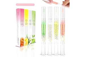 MESCHETT Penna per olio per cuticole per la cura delle unghie,penna per olio per unghie 4PCS con ingredienti naturali,olio per cuticole per unghie,cuticola per olio per unghie per riparare screpolata
