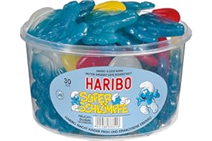 Haribo Super Schtroumpf 30 pièces en boîte ronde, 1440g