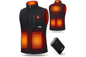 UNBON Gilet Riscaldato Uomo con Batteria USB 10000mAh, Giubbotto Riscaldato Uomo con 3 Temperatura 6 Zone di Calore, Gilet Riscaldante Pile Elettrico, Giacca Riscaldata per Moto Caccia