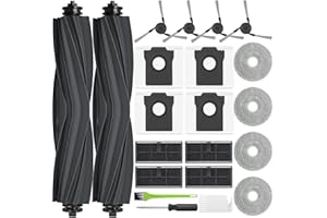 RUKHOOL Części zamienne do Dreame L40 Ultra / X40 Ultra Complete/Mova P50 Pro Ultra / X40 Master Wymiana Zestaw 6 worków na kurz, 4 x mop 2 szczotka główna, 4 filtry 4 szczotki boczne