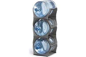 Hydrate Direct U Bottle Storage Rack for Water Cooler | Modular | Space-Saving | Silver | THREE Bottle Rack