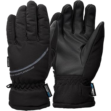 MengH-SHOP Winterhandschoenen, motorfiets- en fietshandschoenen voor heren en dames, sporthandschoenen met dikke wollen voering, extra ritssluiting achter, touchscreen-handschoenen - S