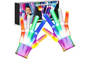 EUCOCO Gants LED Jouets pour Enfants, 5 Couleurs/6 Modes Idéal pour la Décoration de Fête/Halloween/Noël