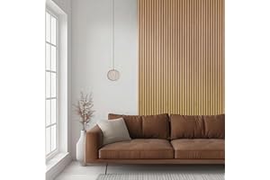 DecorAndDecor Acoustic Slat Wood Wall Panel and Ceiling Panelling Decorative 3D MDF 240 x 60 Oak