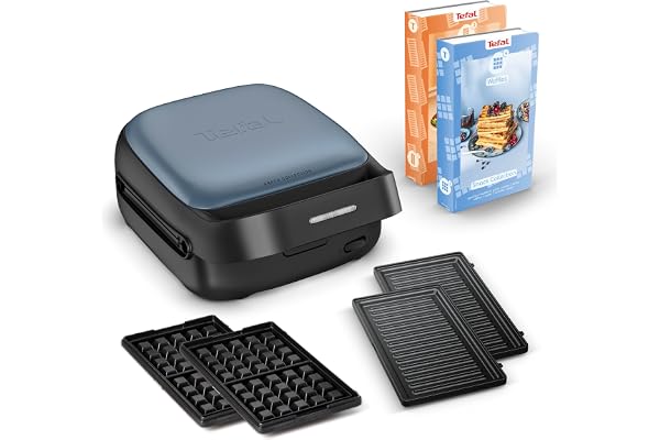 Tefal Snack Collection, Våffelapparat och croque-monsieur, 20 uppsättningar tallrikar tillgängliga, söta och salta recept, SW8674F0