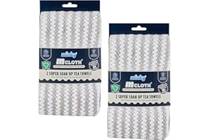 Minky Super Soak Up Tea Towels Grey Pack of 4, Ultra-Absorbent, Powerful High-Density Microfibre, Anti-Bacterial Formulation, Hanging Tag For Easy Storage, Machine Washable