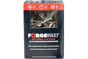 FORGEFIX ForgeFast Elite Low-Torque Woodscrews | 5.0 x 70mm | Zinc Yellow Passivated | Box 100