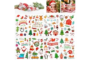 BGTLJKD 16 Feuilles Noël Autocollants pour Enfants Artisanat, Stickers Noël, Autocollants de Bricolage de Noël, Gommettes Noel, pour Enveloppe Sac Cadeau Les Cadeaux et Décorations de Noël