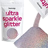 Hemway (Silber Holographic) MICROFINE- Premium-Multi Purpose Glitter 1/256" .004" 0,1mm 100 Mikron Staub/Pulver 100g Einzigar