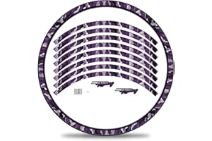 Finest Folia Set di 16 adesivi per cerchioni della bicicletta, in design mimetico, set completo per bici da corsa da 27" 29" per bici da strada e mountain bike