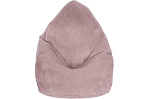 ‎DREAMROOTS DreamRoots Sitzsack für Kinder 80x80x120cm - Cord Bean Bag Chair mit Füllung, Lehne und Bezug - für Mädchen und Jungen