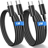iPhone 15 16 17 18 USB Cable[1M+2M], 60W USB C Cable Fast Charging for iPhone 18 17 16 15 Pro Max/Pro/Air/Duo/Macbook/iPad, C