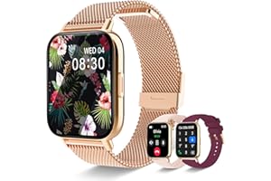 Iaret Montre Connectée Femme avec Appel Bluetooth, 1,85" HD Smartwatch, 100+ Sportifs, Moniteur de Sommeil Cardiofréquencemètre, Cycle Menstruel, Montre Podomètre pour Android iOS, Cadeau Femme