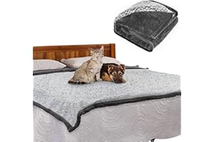 EASY JOY Pattepoint 145 x 190 cm Extra Grande Coperta Impermeabile per Cani, coprisedili per Auto Lavabili, Articoli Morbidi a Prova di Pipì, Coperta Impermeabile Domestici per Animali Cani e Gatti - Grigio