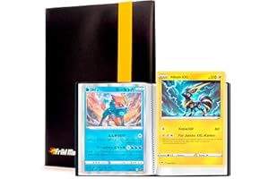 FRIKI MONKEY Album kolekcjonerski Jumbo XXL o pojemności 60 oryginalnych kart promocyjnych GX, VMAX, V lub EX, 30 stron na karty Jumbo, album z przezroczystymi rękawami, rozmiar 21,1 x 14,5 cm (czarny)