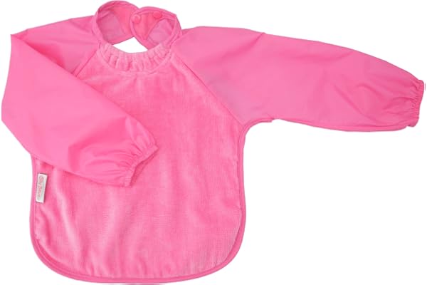 Silly Billyz Bavoir - Manches Longues Coton avec Col-Anti Fuite - Rose - 6-24 mois