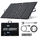 ECO-WORTHY Pannello Solare Pieghevole Portatile 100W con Supporto Regolabile, Pannello Solare per Centrale Elettrica Portatil