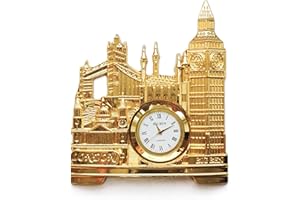 ShopEwebb Golden Big Ben Tower Bridge London Souvenir Metal Table Desk Clock