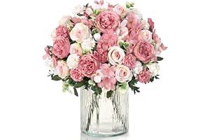 UXORSN 2 buntar pioner konstgjorda blommor konstblommor som äkta sidenpioner konstgjorda rosor konstgjorda buketter silkesblo