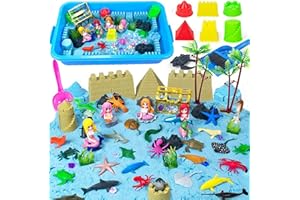 Vuecer Magic Sand Arena Magica para Niños: Cofre de Arena Mágica Niños con Arena Mágica para Jugar con Arena para Cumpleaños Regalo Niña Niño 3 4 5 6 7 8 9 Años (Sea World)