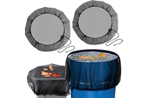 Filet pour Citerne de Pluie ZHSIHAI 2PCS Filet de Protection Réglable Housse pour Tonneau de Pluie Réglable Filet de Protection avec Cordon de Serrage Protection Contre Moustiques et Feuilles(Ø95cm)