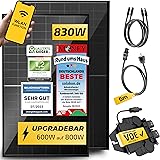Solakon® 830W Balkonkraftwerk 800W komplett Steckdose - Balkonkraftwerk 800 Watt upgradebarer Wechselrichter 600W - Solaranla