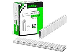 meite Graffette Tipo 90/19 mm a Corona Stretta, 18 Gauge, Graffette Zincate per Graffatrice, Ideali per Tappezzeria, Mobili, Scatole in Legno e Progetti Fai-da-Te – 4.000 Pezzi
