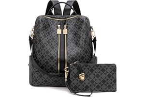 Mabecol Zaino Donna in PU, Zainetto Donna Borsa Antifurto, Zaino Donna Casual per Lavoro, Zaini Viaggio e Università, Zainetti Impermeabile da Donna Eleganti