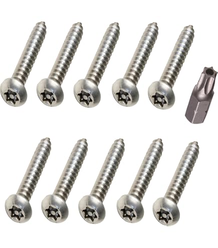 thumbnail image 2 of Fastenere #8 X 3/4" Torx Security Sheet Metal Screws – Button Head, 18-8 Stainless Steel, Qty 10 2 of 6