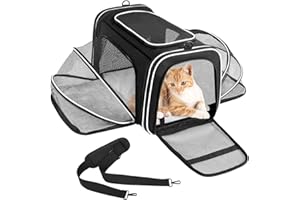 PERMUST Trasportino per Cani e Gatti Espandibile, Trasportino per Animali Approvato Dalla Compagnia Aerea, Borsa per Cani Piccola Taglia con guinzaglio di sicurezza per Viaggio in Auto, Aereo, Treno