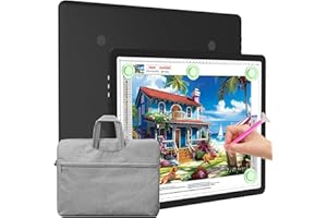 Elice Magnetic A3 Light Board with Bag for Diamond Painting, Tracing LED Light Box with Side Buttons, Super Bright Diamond Art Light Pad, Light Table for Drawing, Sketching, Weeding Vinyl - Black