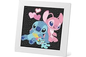 PUJEKNM Diamond Painting Kits for Kids with Wooden Frame-5D Diamond Art Kits,Cartoon Gem Painting Easy Kits,Full Drill Art Kits Crafts Sets for Girls,Boys,Children Ages 6-7-8-9-12(7x7inch)